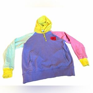 Teddy Fresh color-block pullover hoodie with pockets size large